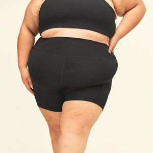 Girlfriend Collective High Rise Run Shorts in Black